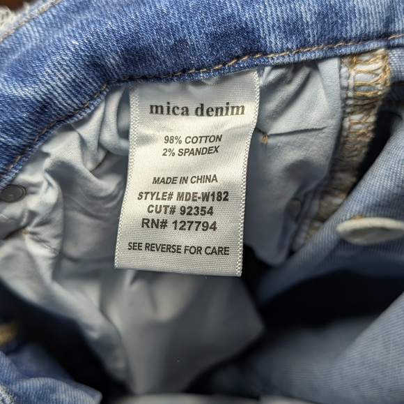 Mica Wide Leg Cropped Jeans High Waist Stretch Raw Hem Women's Size 30" - Picture 5 of 5